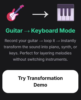Guitar to keyboard transformation