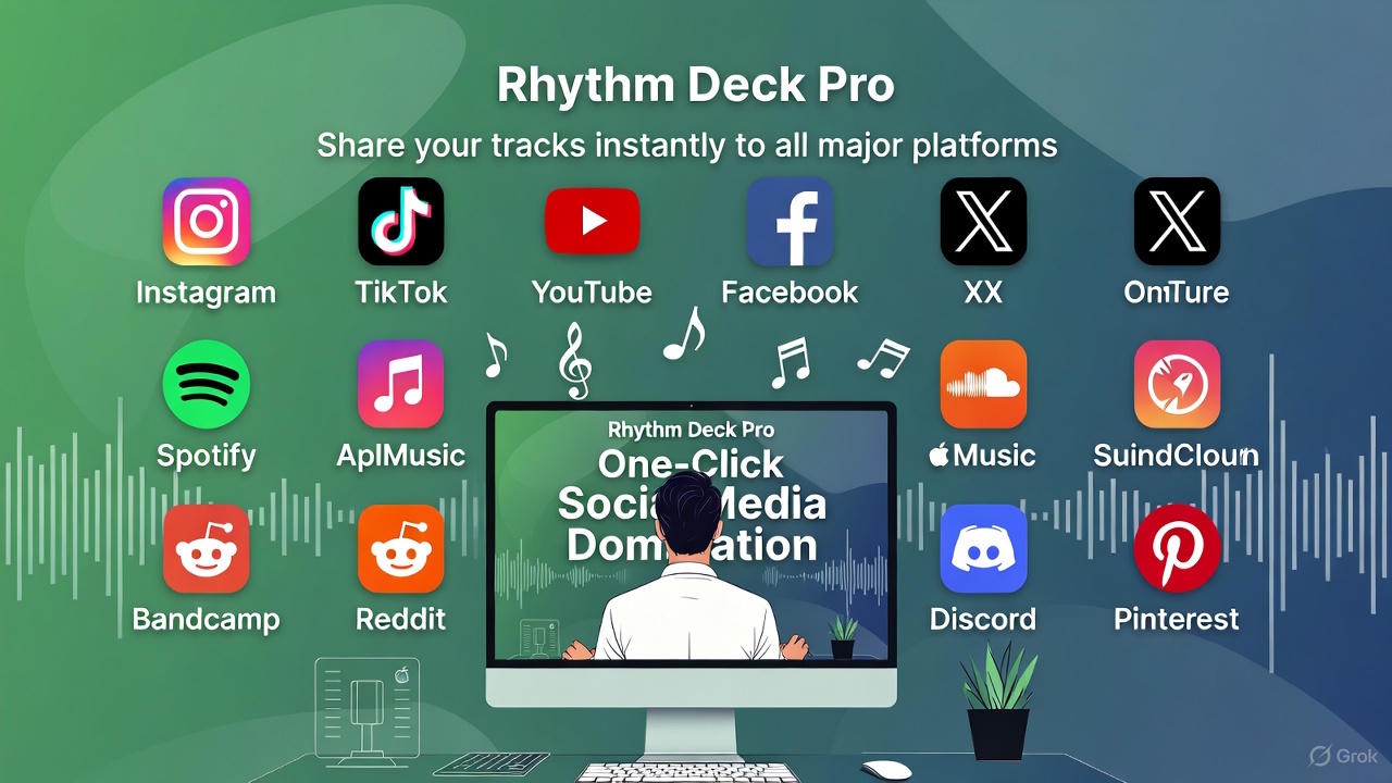 One-Click Social Media Sharing on Rhythm Deck